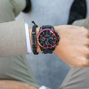 Tommy Hilfiger 1791793 Mason Black Dial Black Rubber Strap Watch for Men Tommy Hilfiger