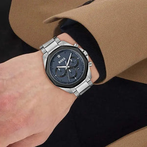 Hugo Boss 1514015 Cloud Chronograph Blue Dial Silver Steel Strap Watch For Men Hugo Boss