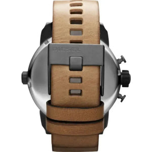 Diesel DZ7269 SBA Dual Time Chronograph White Dial Brown Leather Strap Watch For Men Diesel