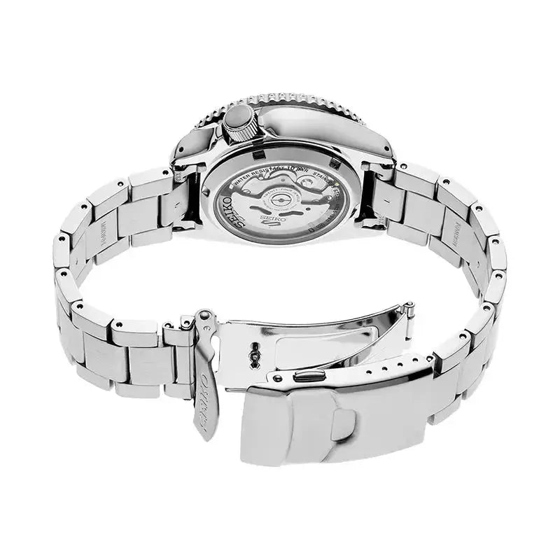 Seiko SRPK11K1 5 Sports Double Hurricane Retro Orange Dial Silver Steel Strap Watch For Men Seiko