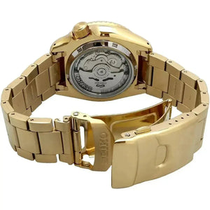 Seiko SRPK18 5 Sports Automatic Black Dial Gold Steel Strap Watch for Men Seiko