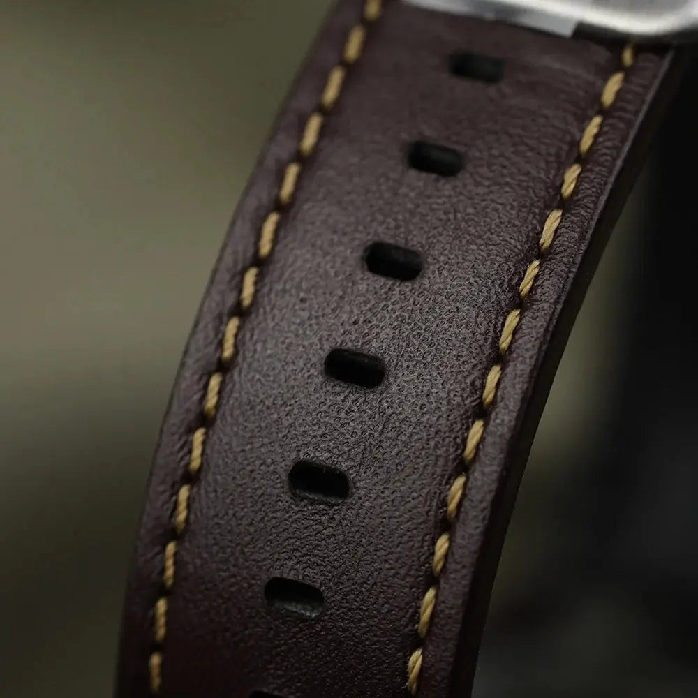 Seiko 5 SSK036K1 Sports SKX GMT Automatic Mocha Black Dial Brown Leather Strap Watch For Men Seiko