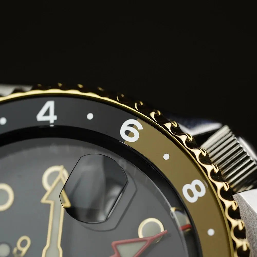 Seiko 5 SSK036K1 Sports SKX GMT Automatic Mocha Black Dial Brown Leather Strap Watch For Men Seiko