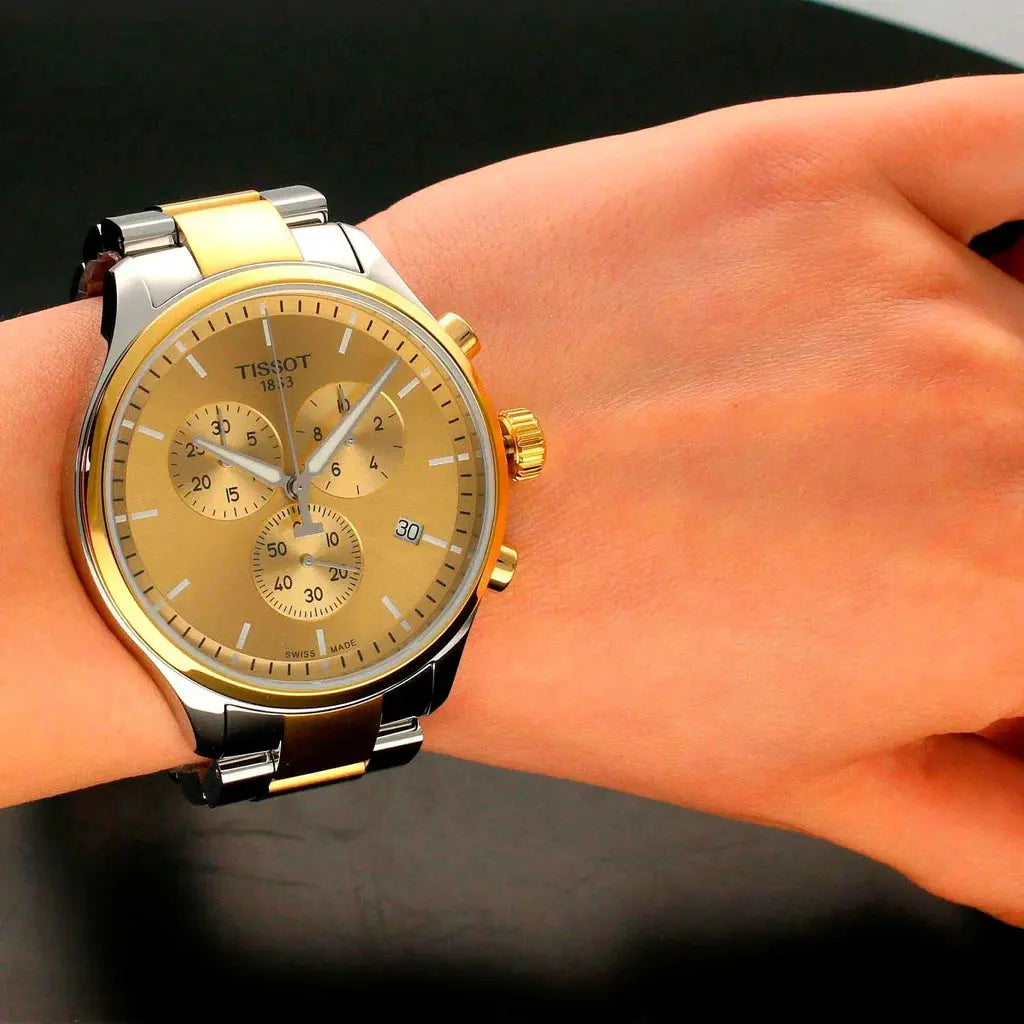 Tissot T116.617.22.021.00 T Sport Chrono XL Classic Gold Dial Two Tone Steel Strap Watch for Men Tissot