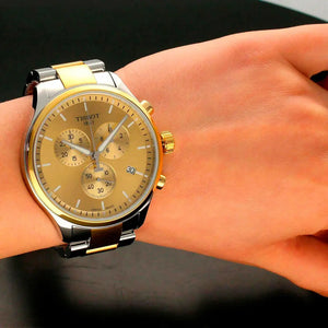 Tissot T116.617.22.021.00 T Sport Chrono XL Classic Gold Dial Two Tone Steel Strap Watch for Men Tissot