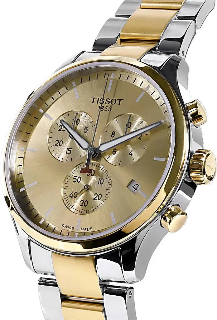 Tissot T116.617.22.021.00 T Sport Chrono XL Classic Gold Dial Two Tone Steel Strap Watch for Men Tissot