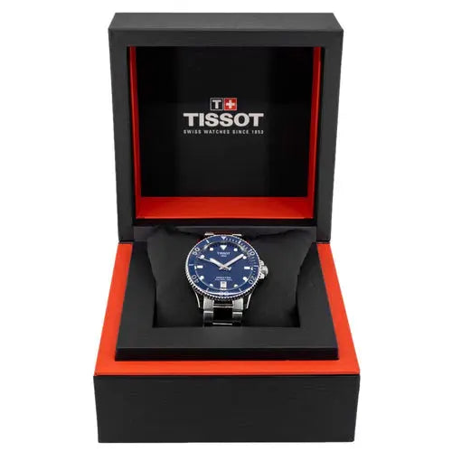 Tissot T120.410.11.041.00 Seastar 1000 Blue Dial Silver Steel Strap Watch For Men Tissot