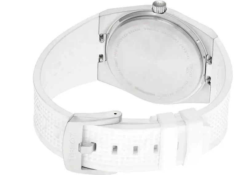 Tissot T137.410.17.011.00 PRX 40 White Dial White Rubber Strap Watch For Men Tissot