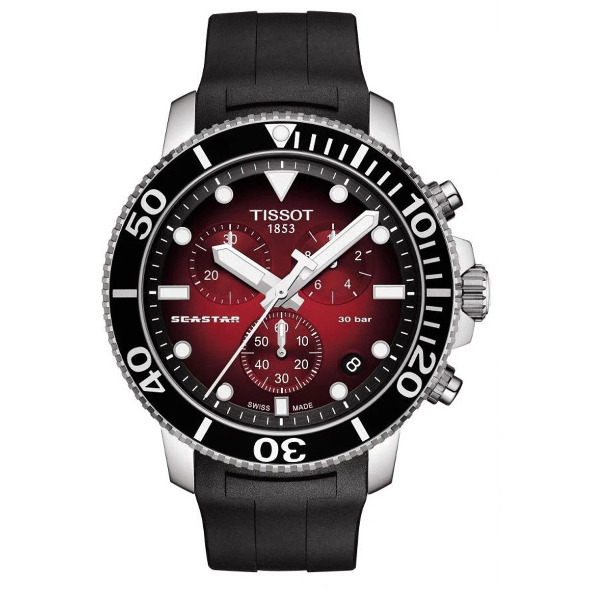 Tissot Seastar 1000 Chronograph T120.417.17.421.00 – 45.5mm Men’s Red Dial 300m Diver Watch-Tissot-Watch Enclave