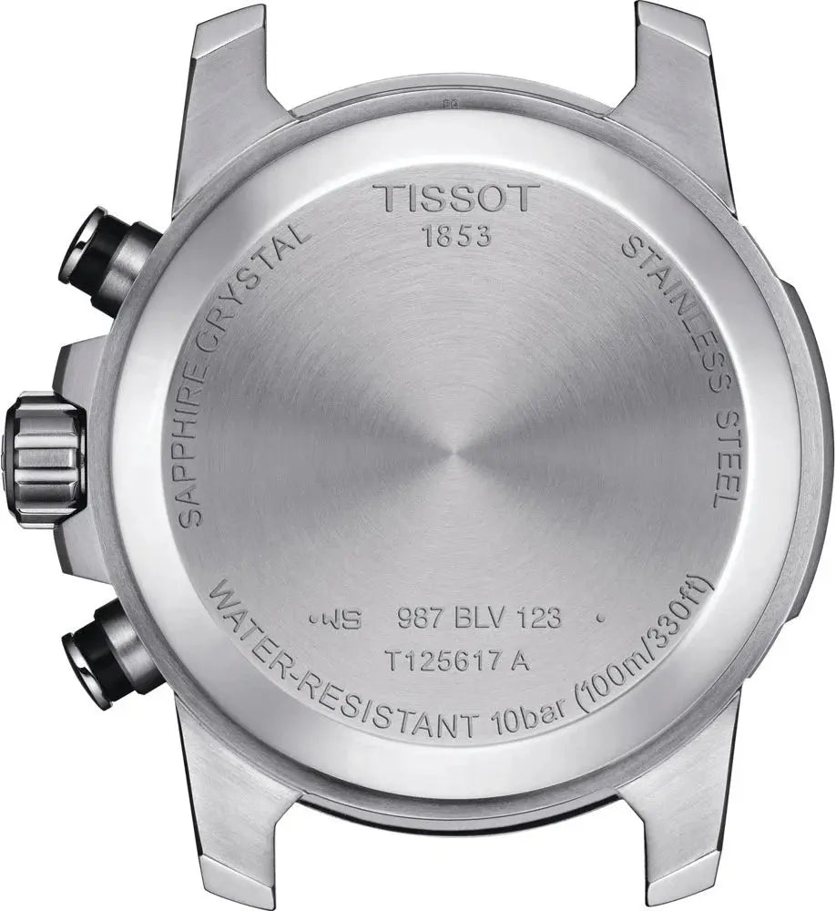Tissot T125.617.16.031.00 Supersport Chrono Silver Dial Brown Leather Strap Watch for Men Tissot