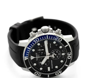 Tissot T120.417.17.051.02 Seastar 1000 Chronograph Black Dial Black Rubber Strap Watch For Men Tissot