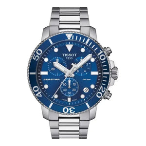Tissot SeastarT120.417.11.041.00 Chronograph Blue Dial Silver Steel Strap Watch For Men - T120.417.11.041.00 Tissot