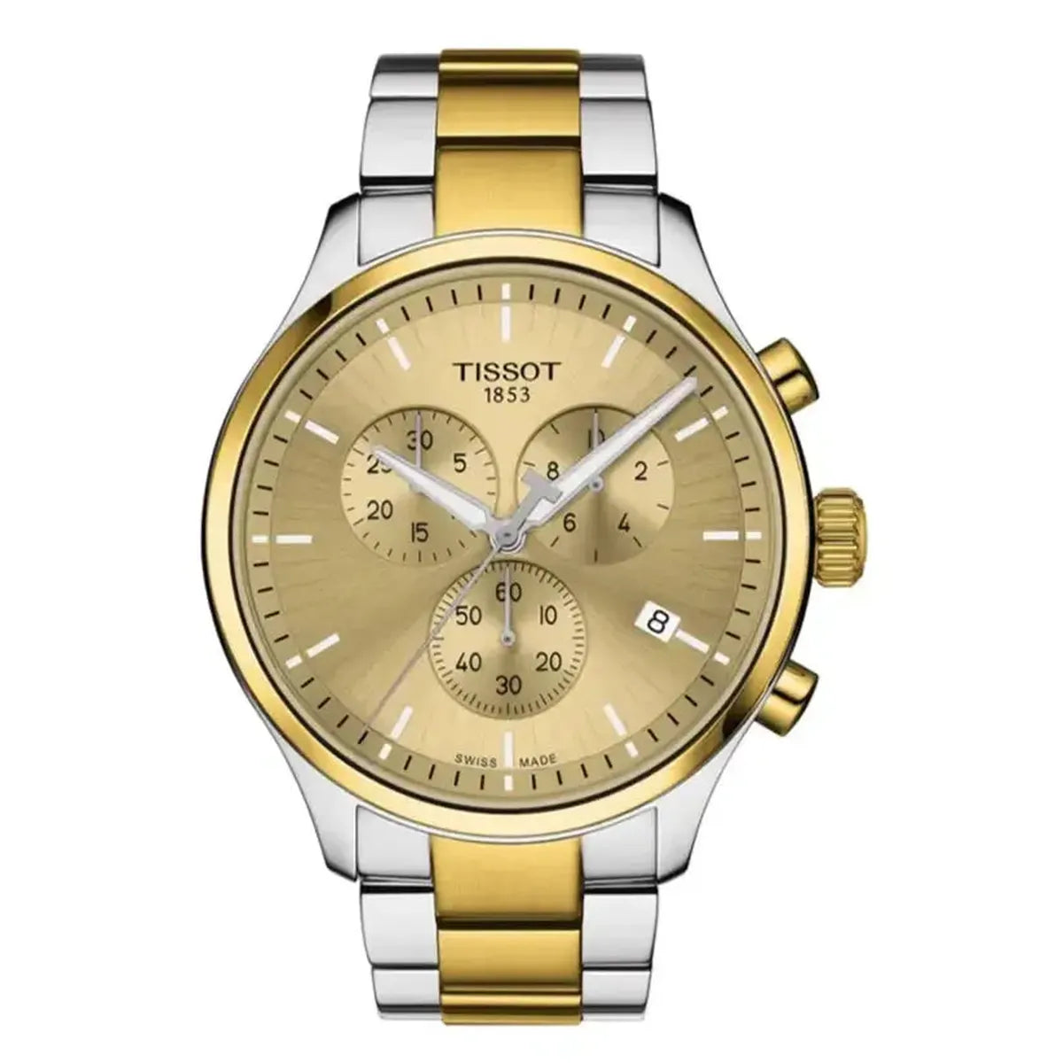 Tissot T116.617.22.021.00 T Sport Chrono XL Classic Gold Dial Two Tone Steel Strap Watch for Men Tissot