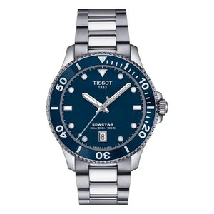 Tissot T120.410.11.041.00 Seastar 1000 Blue Dial Silver Steel Strap Watch For Men Tissot