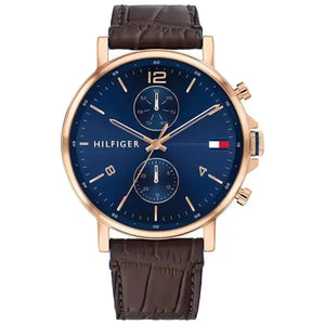 Tommy Hilfiger 1710418 Daniel Blue Dial Brown Leather Strap Watch for Men Tommy Hilfiger