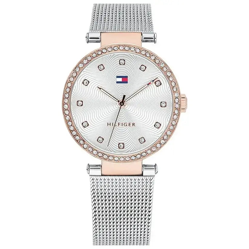 Tommy Hilfiger 1781863 Lynn Quartz Silver Dial Silver Mesh Bracelet Watch For Women Tommy Hilfiger
