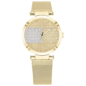 Tommy Hilfiger 1781867 Lynn Quartz Gold Dial Gold Mesh Bracelet Watch For Women Tommy Hilfiger