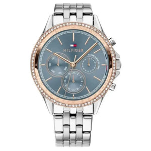 Tommy Hilfiger 1781976 Ari Diamonds Blue Dial Silver Steel Strap Watch for Women Tommy Hilfiger