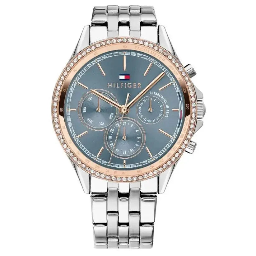 Tommy Hilfiger 1781976 Ari Diamonds Blue Dial Silver Steel Strap Watch for Women Tommy Hilfiger