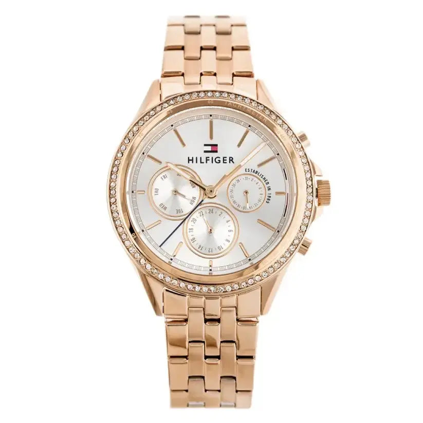 Tommy Hilfiger 1781978 Ari Diamonds Silver Dial Rose Gold Steel Strap Watch for Women Tommy Hilfiger