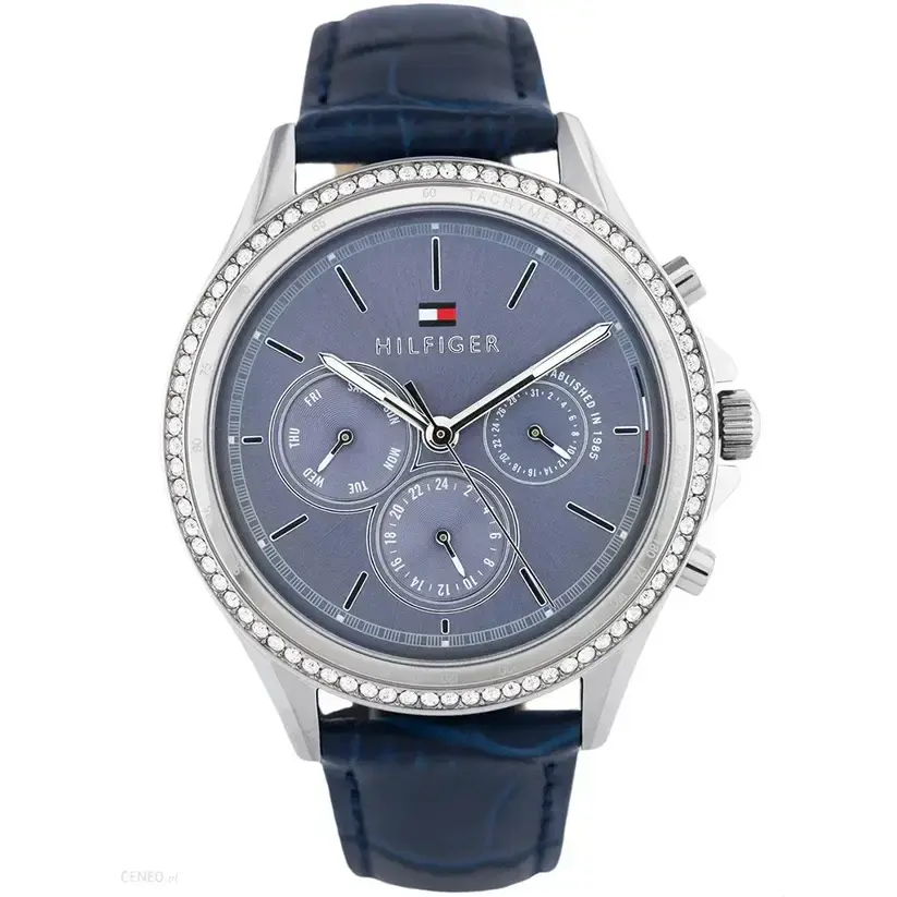 Tommy Hilfiger 1781979 Ari Quartz Diamonds Blue Dial Blue Leather Strap Watch for Women Tommy Hilfiger