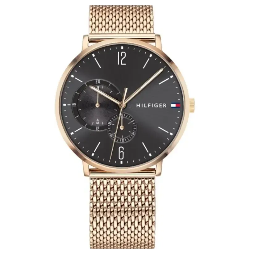 Tommy Hilfiger 1791506 Brooklyn Grey Dial Gold Mesh Bracelet Watch for Men Tommy Hilfiger