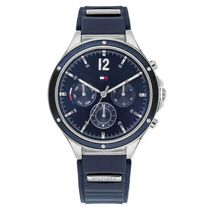 Tommy Hilfiger 1782281 Eve Chronograph Quartz Blue Dial Blue Rubber Strap Watch For Women Tommy Hilfiger