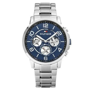Tommy Hilfiger 1791293 Keagan Blue Dial Silver Steel Strap Watch for Men Tommy Hilfiger