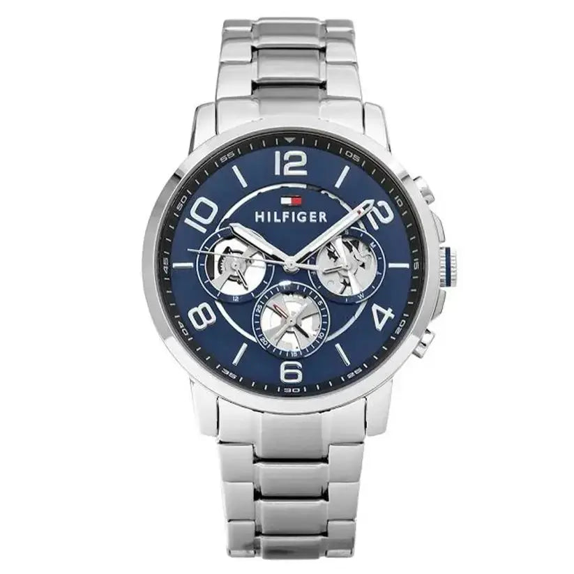 Tommy Hilfiger 1791293 Keagan Blue Dial Silver Steel Strap Watch for Men Tommy Hilfiger