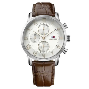 Tommy Hilfiger 1791400 Kane Chronograph White Dial Brown Leather Strap Watch for Men Tommy Hilfiger
