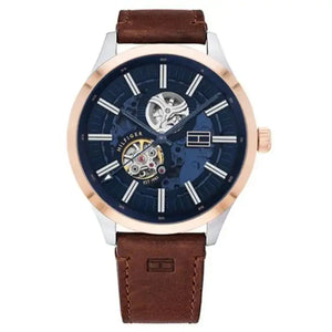 Tommy Hilfiger 1791642 Spencer Blue Dial Brown Leather Strap Watch for Men Tommy Hilfiger