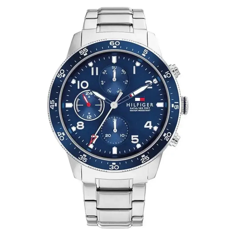 Tommy Hilfiger 1791949 Jimmy Chronograph Quartz Blue Dial Silver Steel Strap Watch For Men Tommy Hilfiger