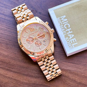 Michael Kors MK8580 Lexington Rose Gold Dial Rose Gold Stainless Steel Strap Watch for Men Michael Kros