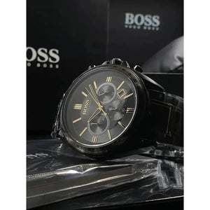 Hugo Boss 1513277 Driver Black Dial Black Steel Strap Watch for Men Hugo Boss