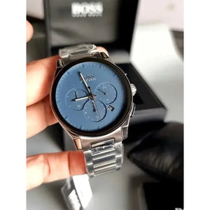 Hugo Boss 1513763 Peak Chronograph Blue Dial Silver Steel Strap Watch for Men Hugo Boss