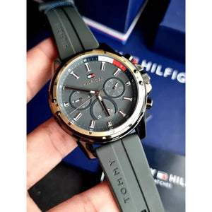 Tommy Hilfiger 1791792 Mason Black Dial Black Rubber Strap Watch for Men Tommy Hilfiger