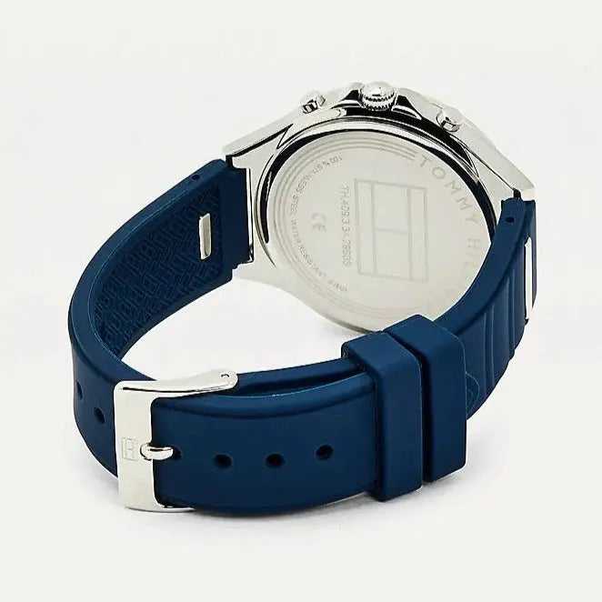 Tommy Hilfiger 1782281 Eve Chronograph Quartz Blue Dial Blue Rubber Strap Watch For Women Tommy Hilfiger