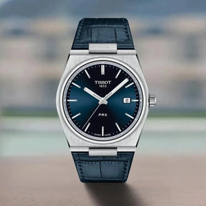 Tissot T137.410.16.041.00 PRX Blue Dial Blue Leather Strap Watch for Men Tissot