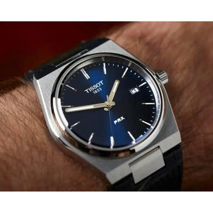 Tissot T137.410.16.041.00 PRX Blue Dial Blue Leather Strap Watch for Men Tissot