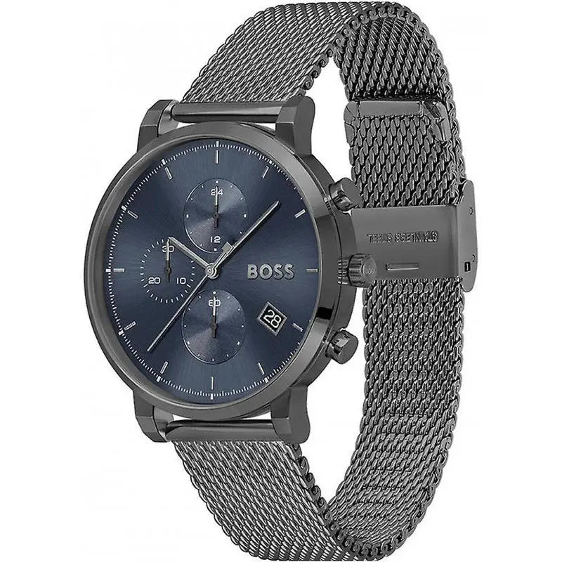 Hugo Boss 1513934 Skymaster Chronograph Grey Dial Grey Mesh Bracelet Watch for Men Hugo Boss