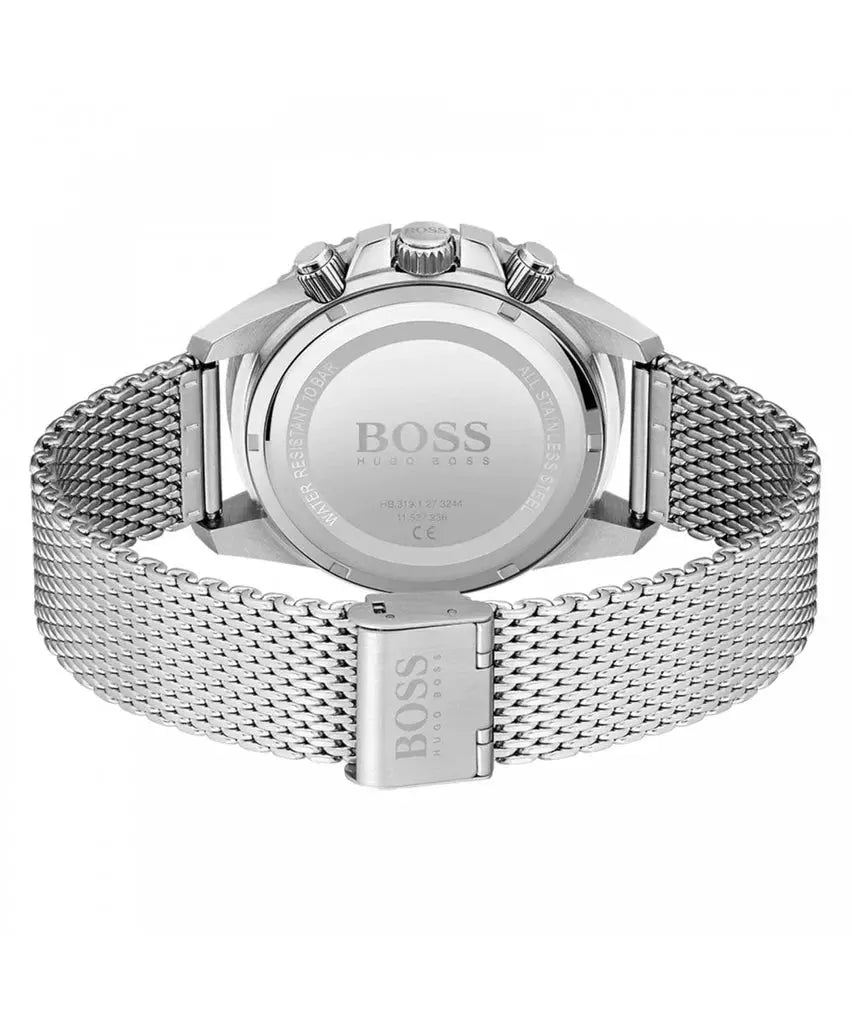 Hugo Boss 1513905 Admiral Green Dial Silver Mesh Bracelet Watch for Men Hugo Boss