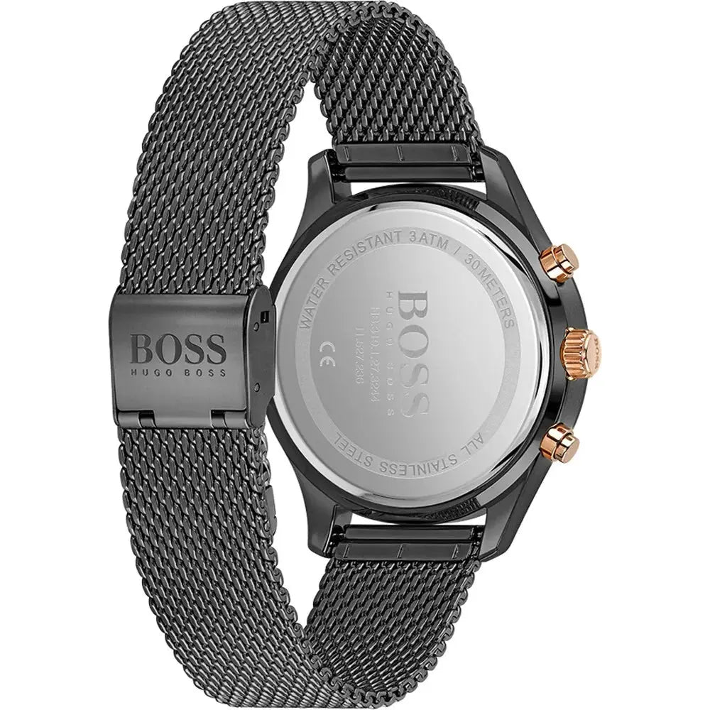Hugo Boss 1513811 Associate Black Dial Black Mesh Bracelet Watch for Men Hugo Boss