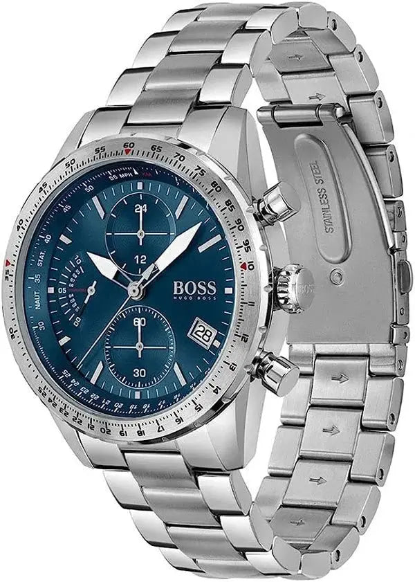 Hugo Boss 1513582 Talent Blue Dial Silver Steel Strap Watch for Men Hugo Boss