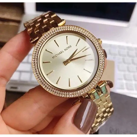 Michael Kors MK3191 Darci Silver Dial Gold Stainless Steel Strap Watch for Women Michael Kros