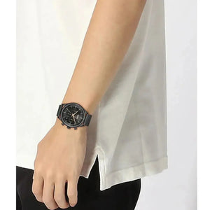 Hugo Boss 1514065 Gregor Chronograph Black Dial Black Mesh Bracelet Watch For Men Hugo Boss