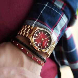 Citizen Tsuyosa Red Dial Gold - Tone Automatic Men's Watch NJ0153 - 82X - Watch Enclave