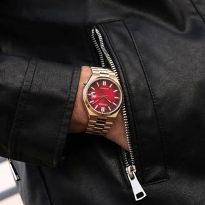 Citizen Tsuyosa Red Dial Gold - Tone Automatic Men's Watch NJ0153 - 82X - Watch Enclave