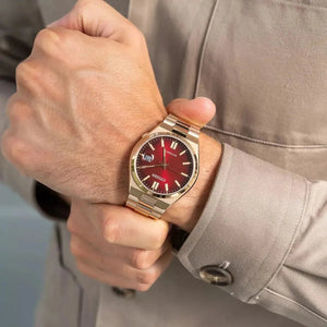 Citizen Tsuyosa Red Dial Gold - Tone Automatic Men's Watch NJ0153 - 82X - Watch Enclave