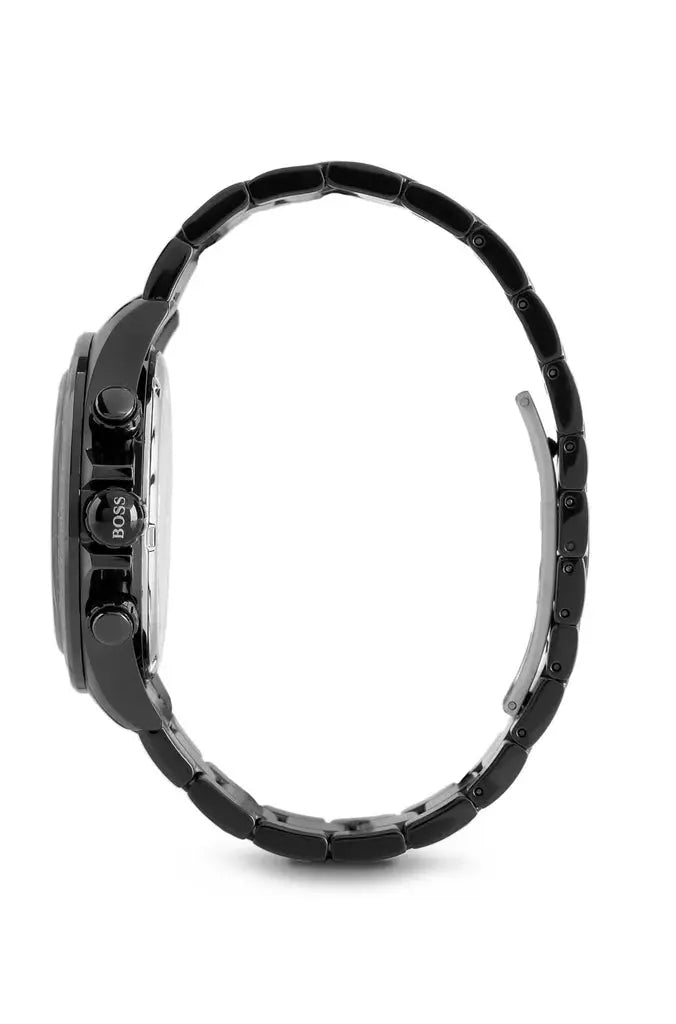Hugo Boss 1512961 Ikon Chronograph Black Dial Black Steel Strap Watch for Men Hugo Boss