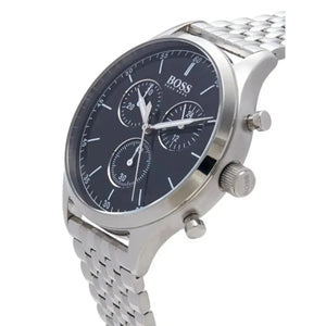 Hugo Boss 1513652 Companion Black Dial Silver Steel Strap Watch for Men Hugo Boss